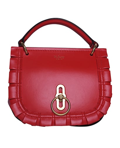 Small Amberly Frill Satchel, &pound;375, Handbags, Red, Leather, Front view